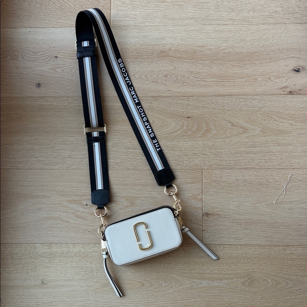 Marc Jacobs Cream Crossbody Bag with Gold Details